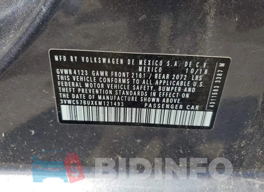 3VWC57BUXKM121493 Photo# 12