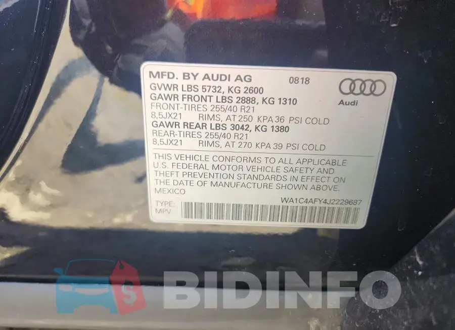 WA1C4AFY4J2229687 Photo# 13