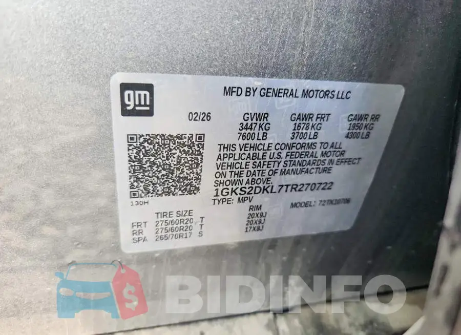 1GKS2DKL7TR270722 Photo# 14