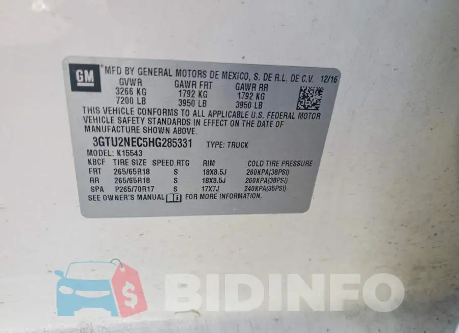 3GTU2NEC5HG285331 Photo# 12