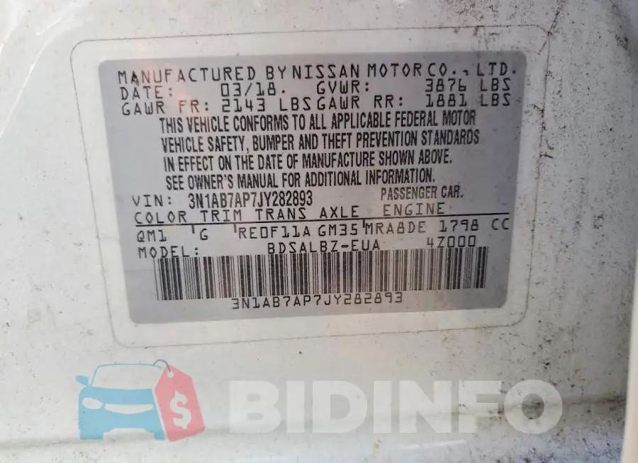 3N1AB7AP7JY282893 Photo# 12