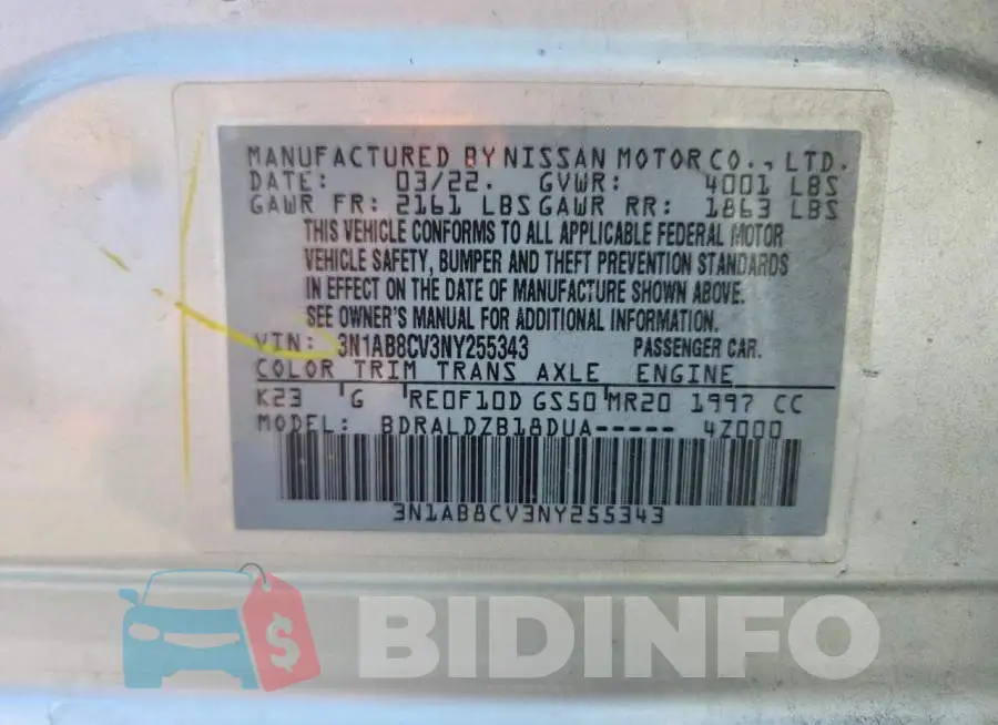 3N1AB8CV3NY255343 Photo# 12