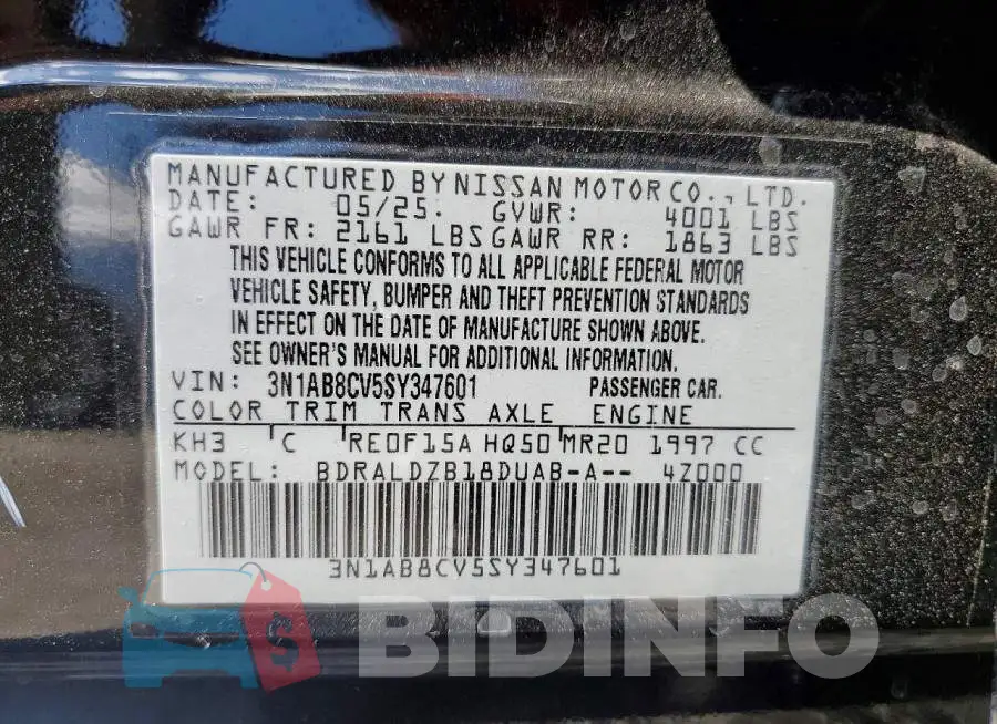 3N1AB8CV5SY347601 Photo# 12