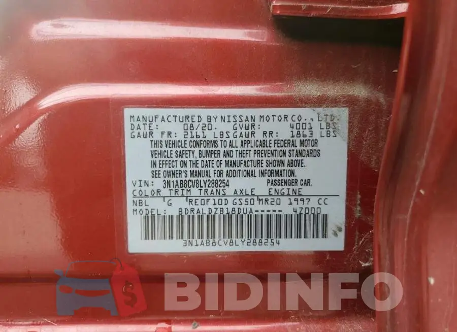 3N1AB8CV8LY288254 Photo# 12