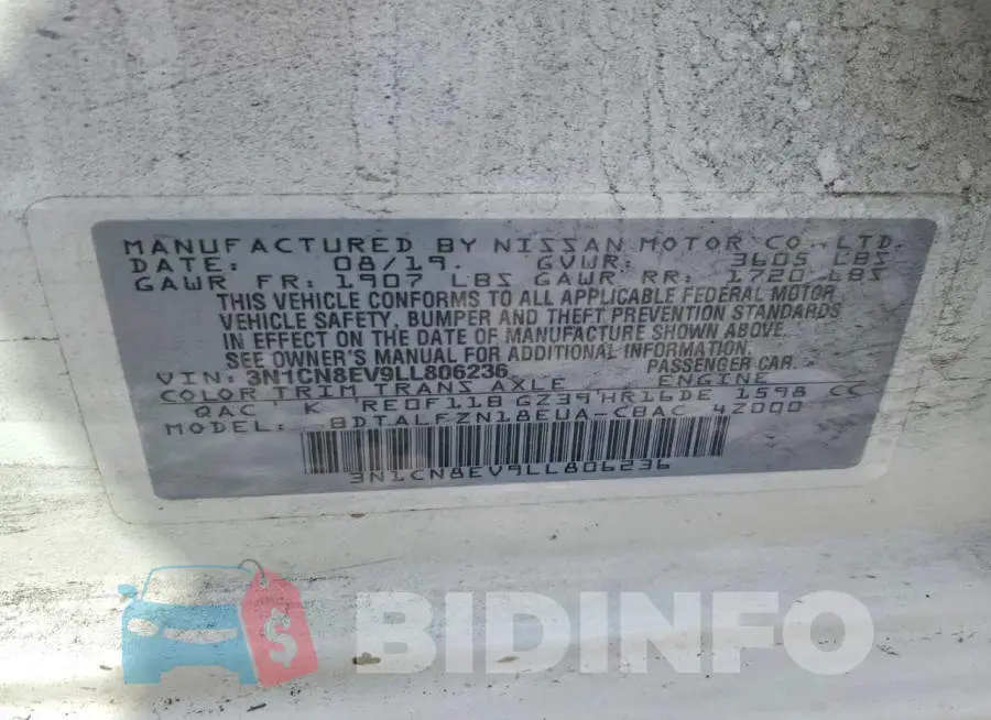 3N1CN8EV9LL806236 Photo# 12