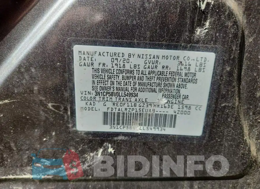 3N1CP5BV0LL549934 Photo# 13