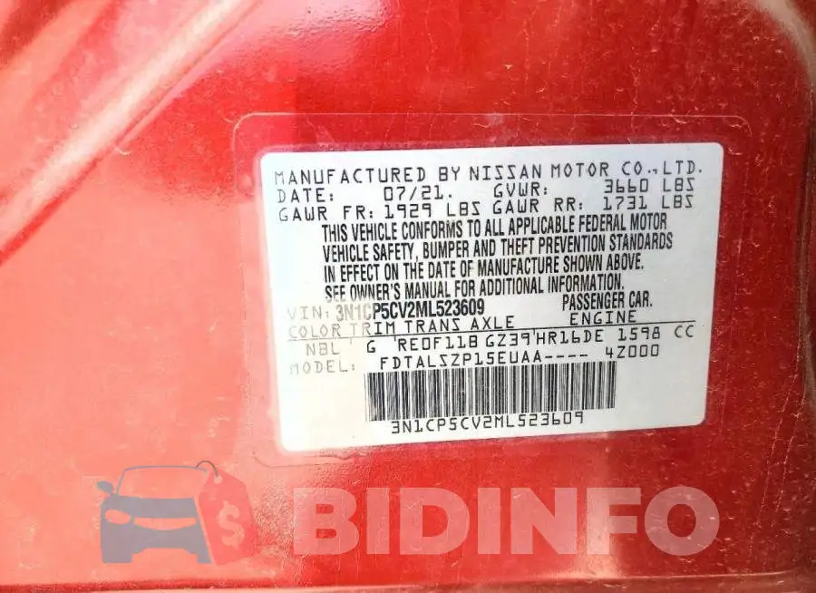 3N1CP5CV2ML523609 Photo# 13