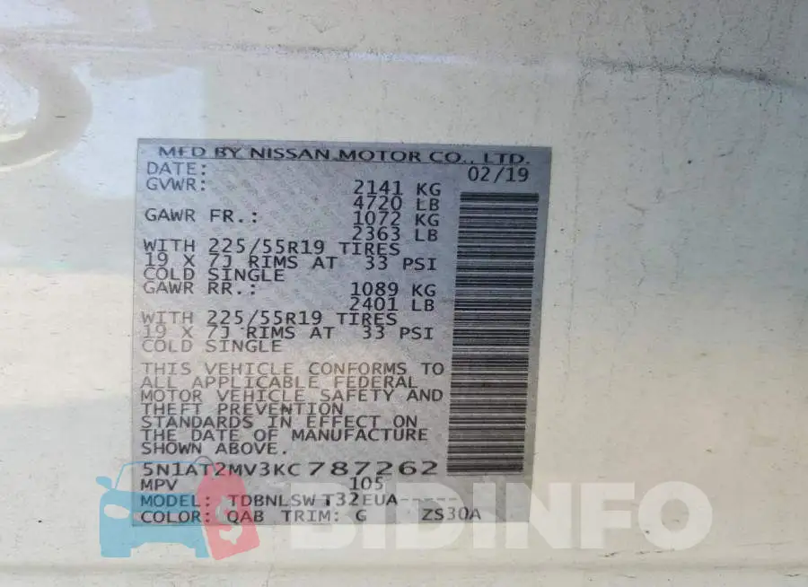 5N1AT2MV3KC787262 Photo# 14