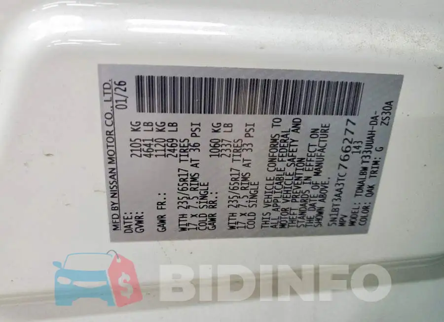 5N1BT3AA3TC766277 Photo# 13