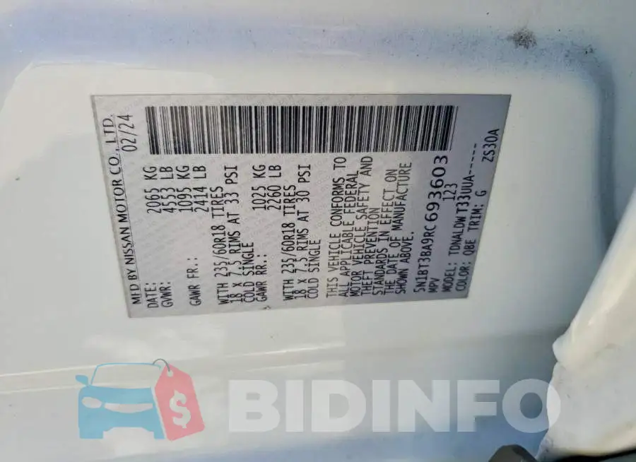 5N1BT3BA9RC693603 Photo# 13