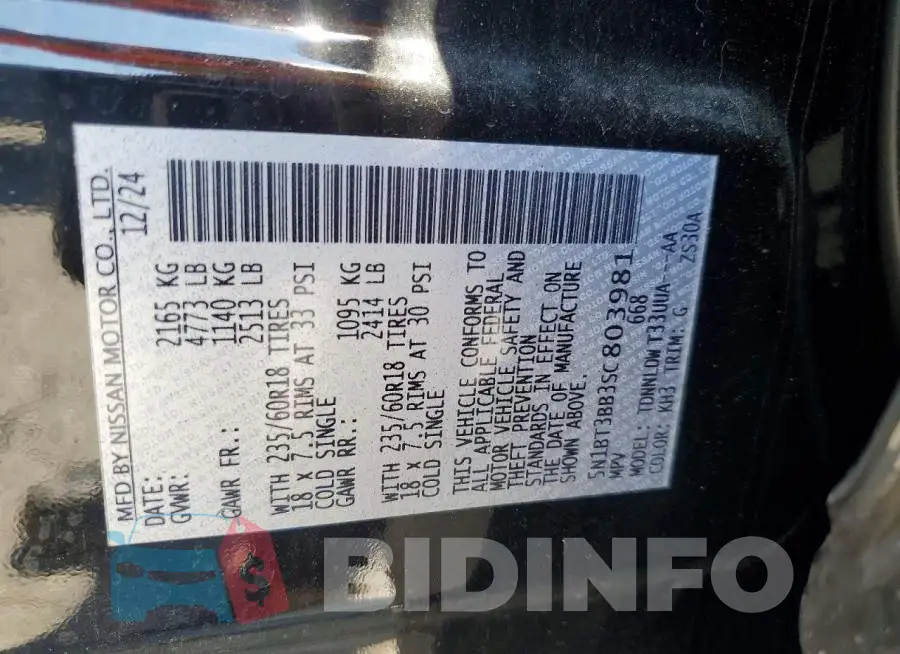 5N1BT3BB3SC803981 Photo# 13