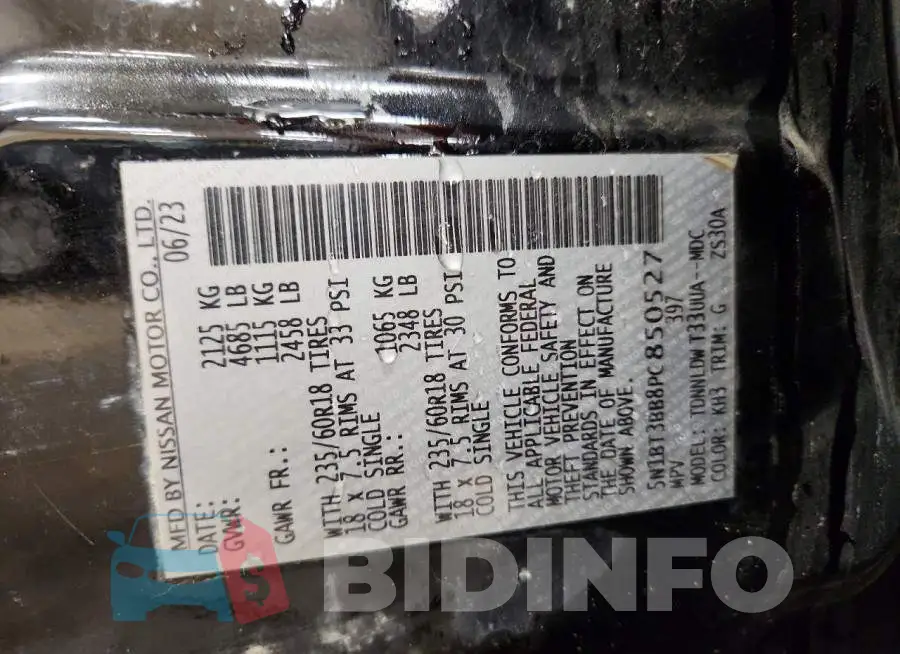 5N1BT3BB8PC850527 Photo# 13