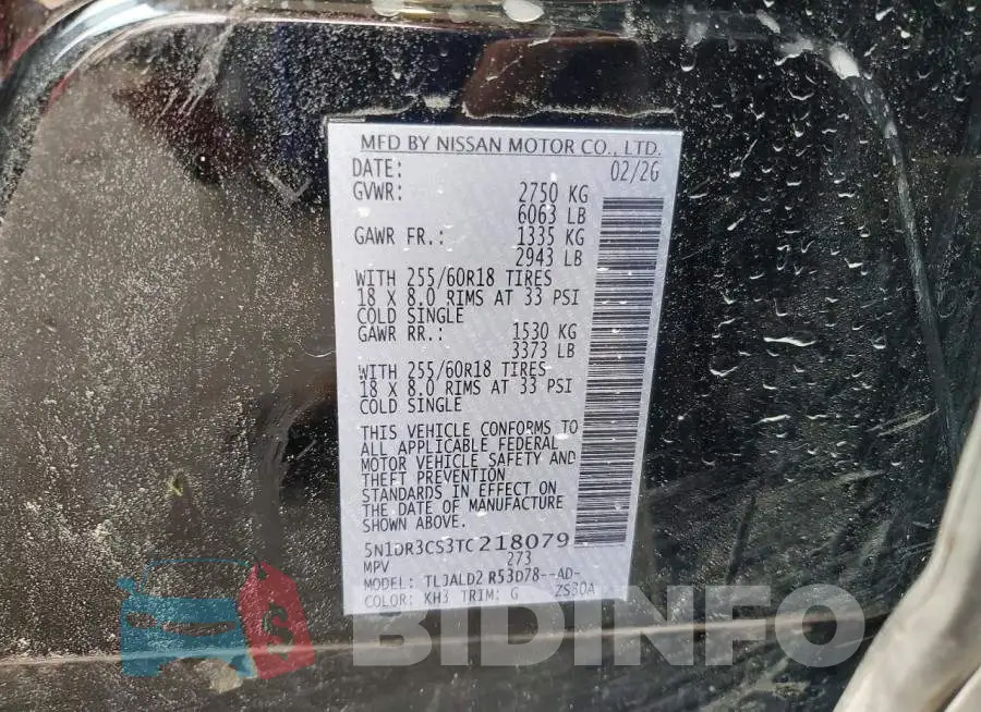 5N1DR3CS3TC218079 Photo# 12
