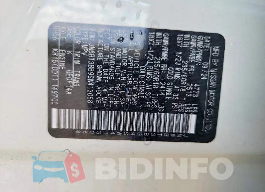 JN8BT3BB9SW413068 Photo# 13