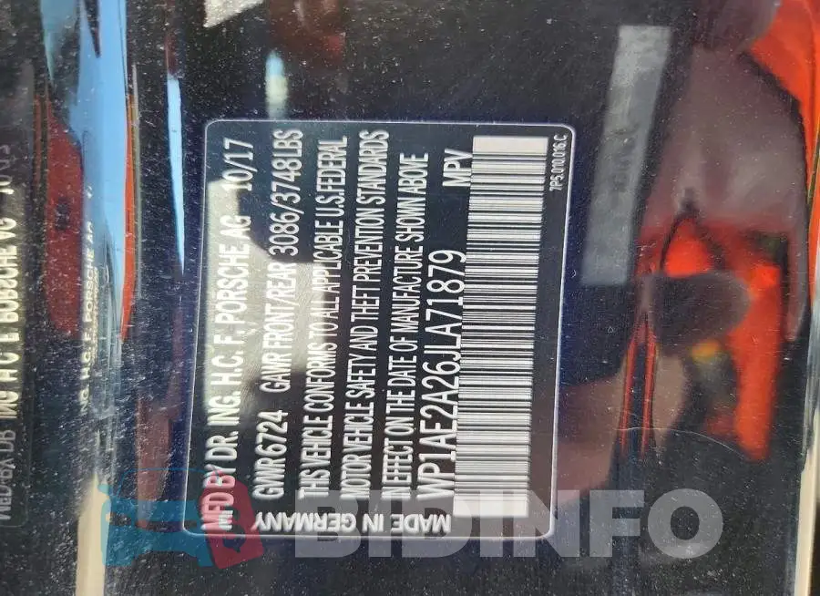 WP1AE2A26JLA71879 Photo# 13