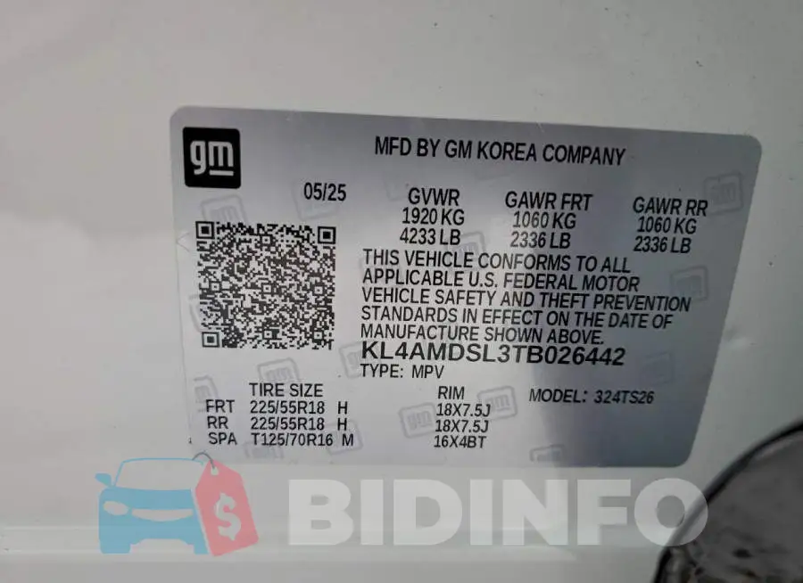 KL4AMDSL3TB026442 Photo# 13