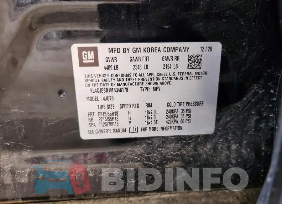 KL4CJESB1MB346178 Photo# 14