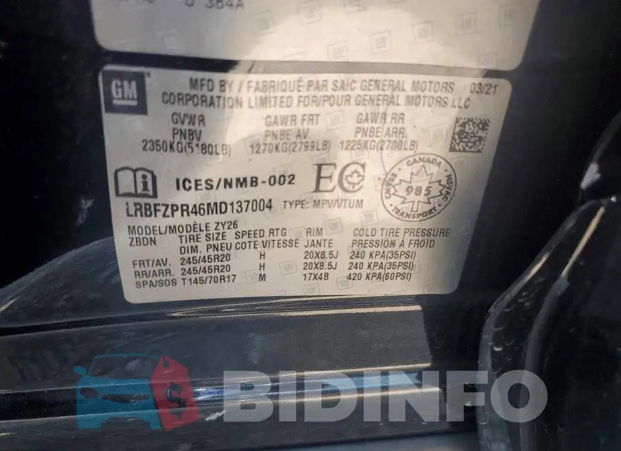 LRBFZPR46MD137004 Photo# 13