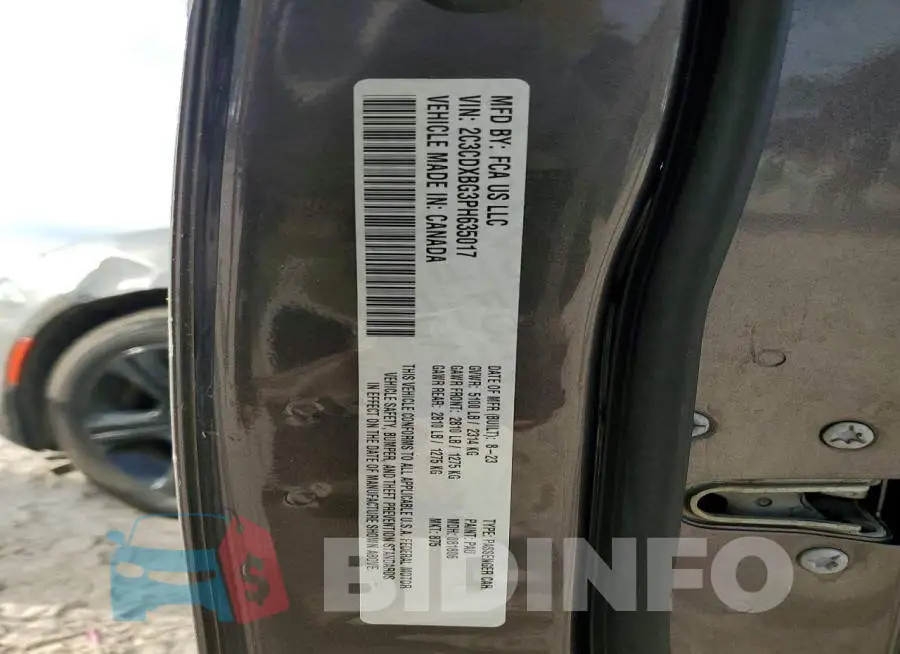2C3CDXBG3PH635017 Photo# 14