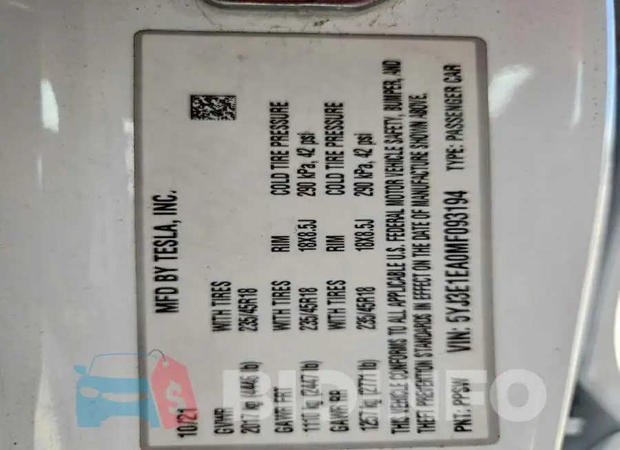 5YJ3E1EA0MF093194 Photo# 13