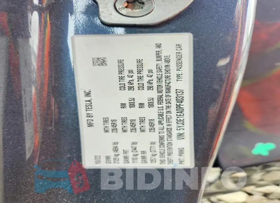 5YJ3E1EA0PF403137 Photo# 12