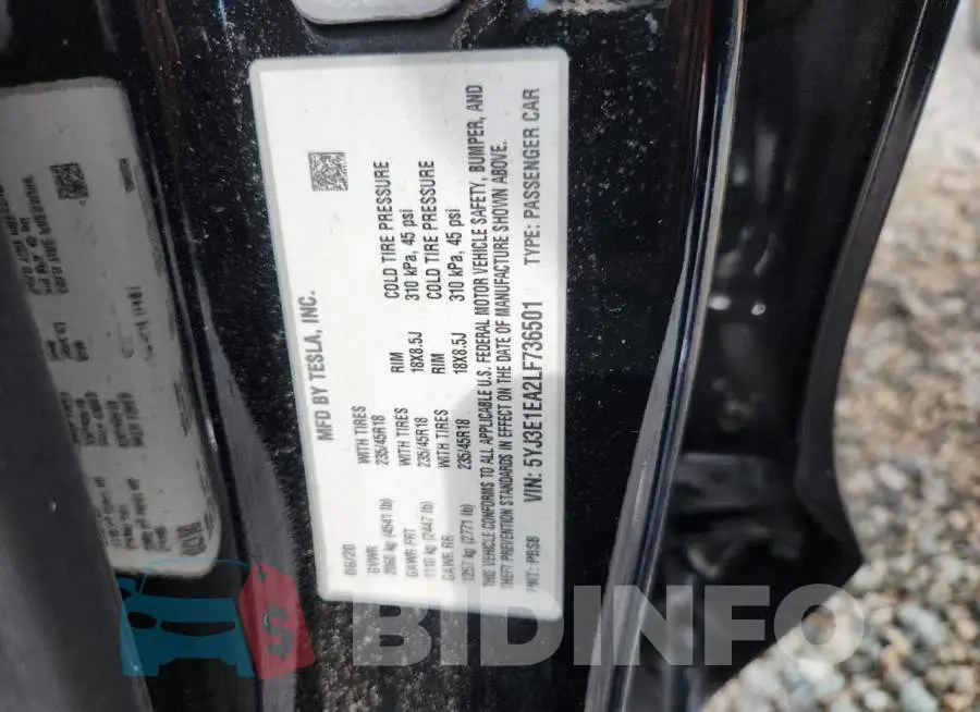 5YJ3E1EA2LF736501 Photo# 12