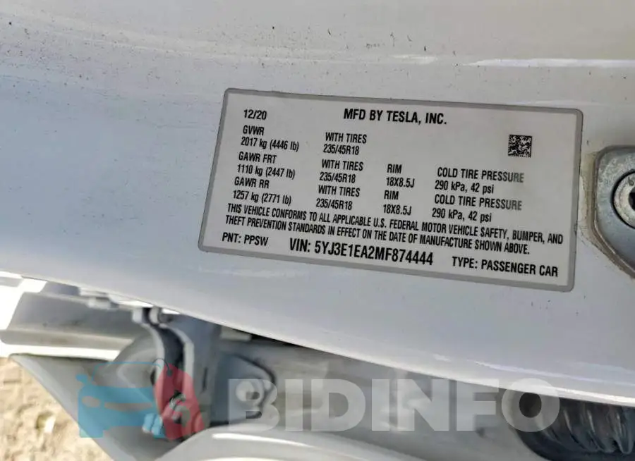 5YJ3E1EA2MF874444 Photo# 12
