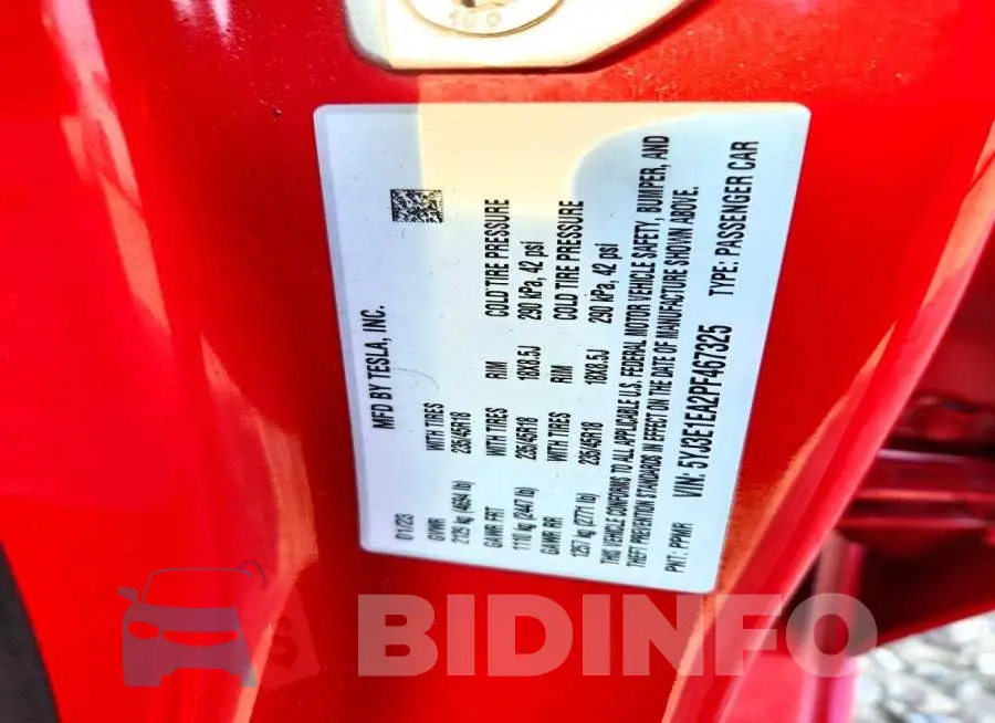 5YJ3E1EA2PF467325 Photo# 12