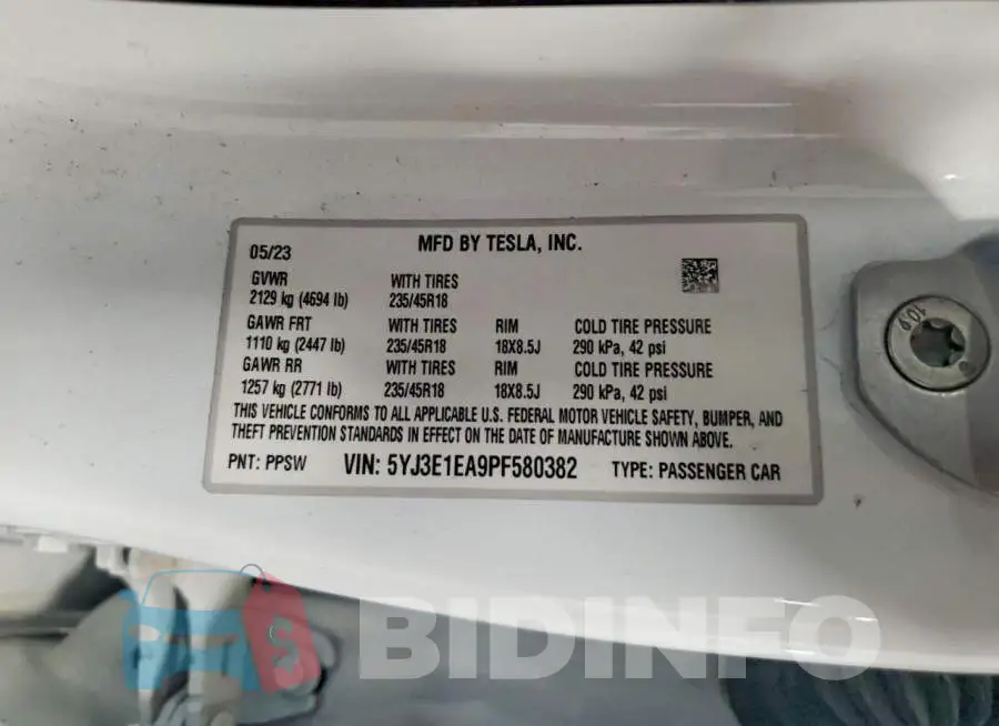 5YJ3E1EA9PF580382 Photo# 12