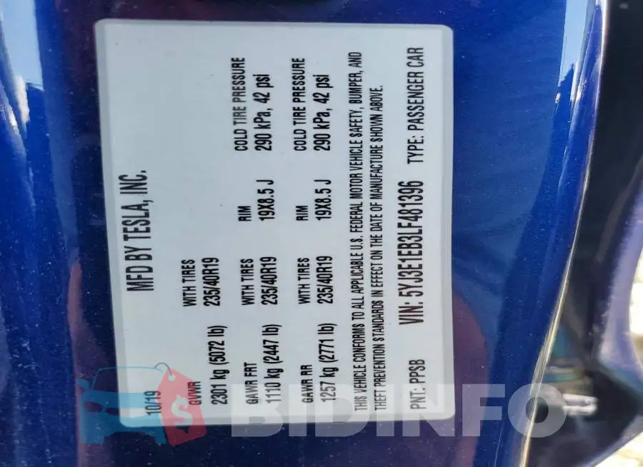 5YJ3E1EB3LF481396 Photo# 13