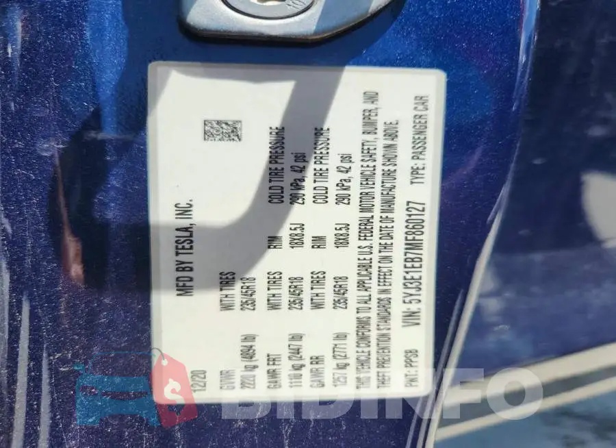 5YJ3E1EB7MF860127 Photo# 13