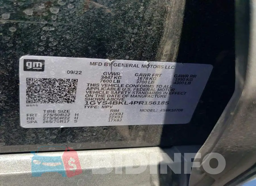 1GYS4BKL4PR156185 Photo# 12