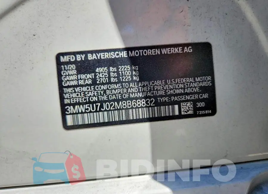3MW5U7J02M8B68832 Photo# 12
