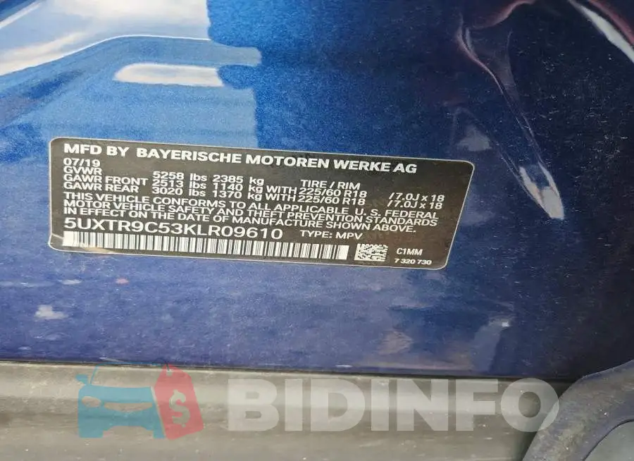 5UXTR9C53KLR09610 Photo# 13