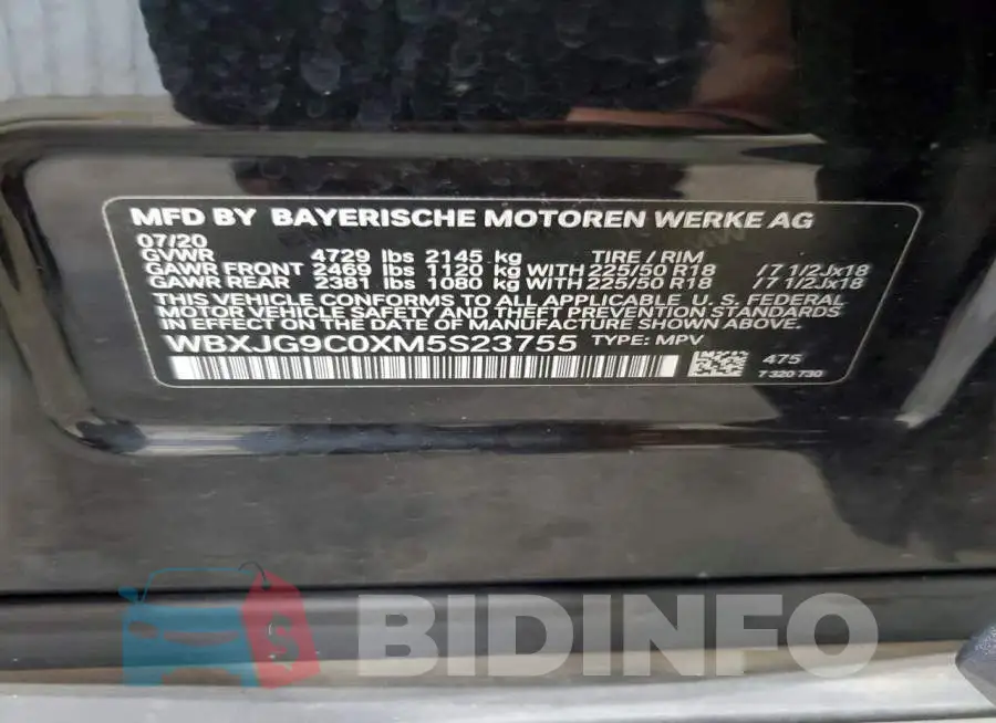 WBXJG9C0XM5S23755 Photo# 12