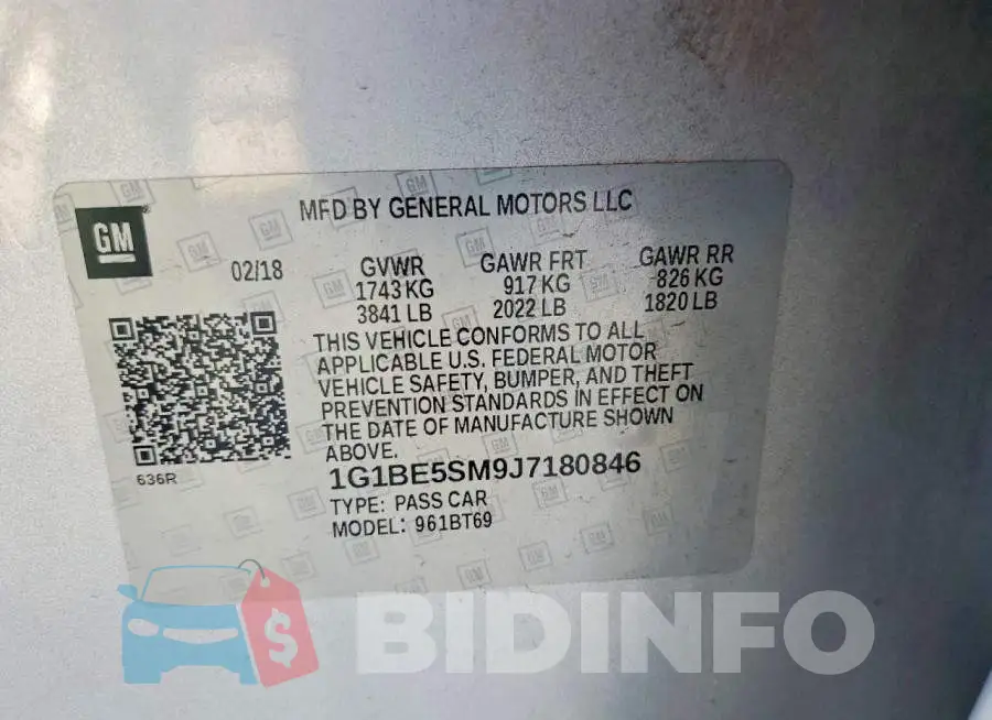 1G1BE5SM9J7180846 Photo# 13