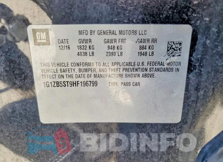 1G1ZB5ST9HF196799 Photo# 12