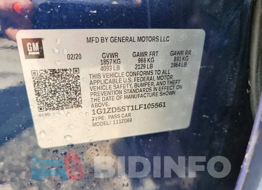 1G1ZD5ST1LF105561 Photo# 12