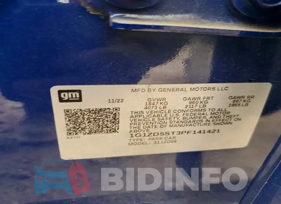 1G1ZD5ST3PF141421 Photo# 13