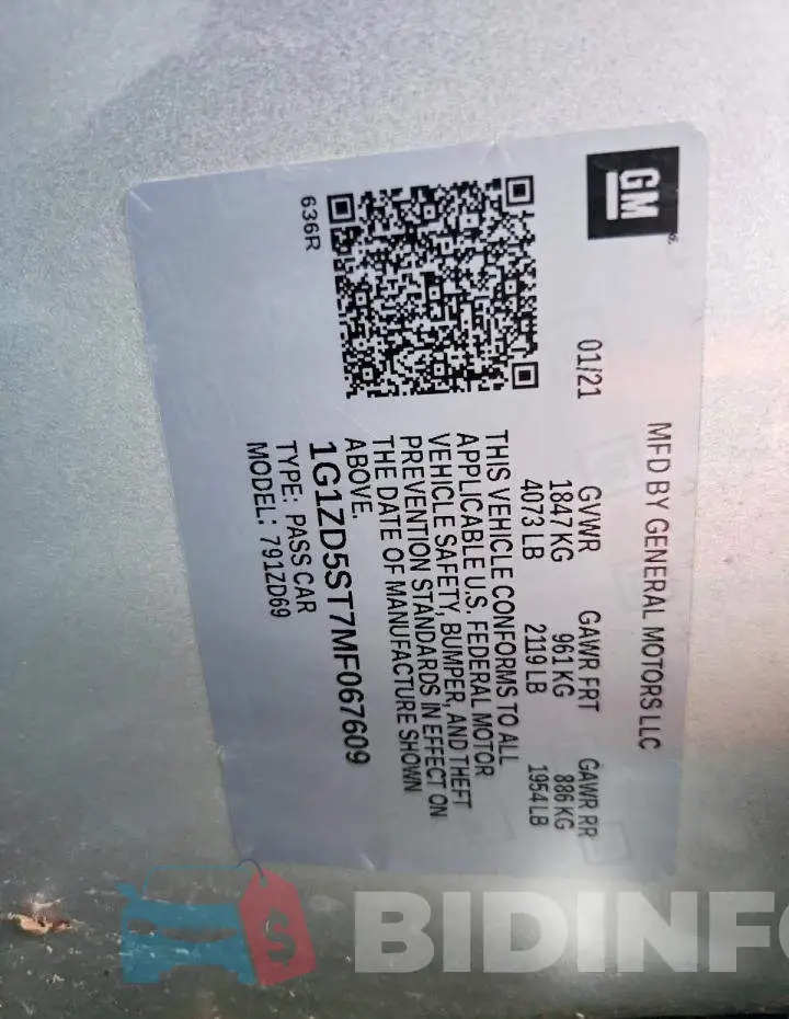 1G1ZD5ST7MF067609 Photo# 12