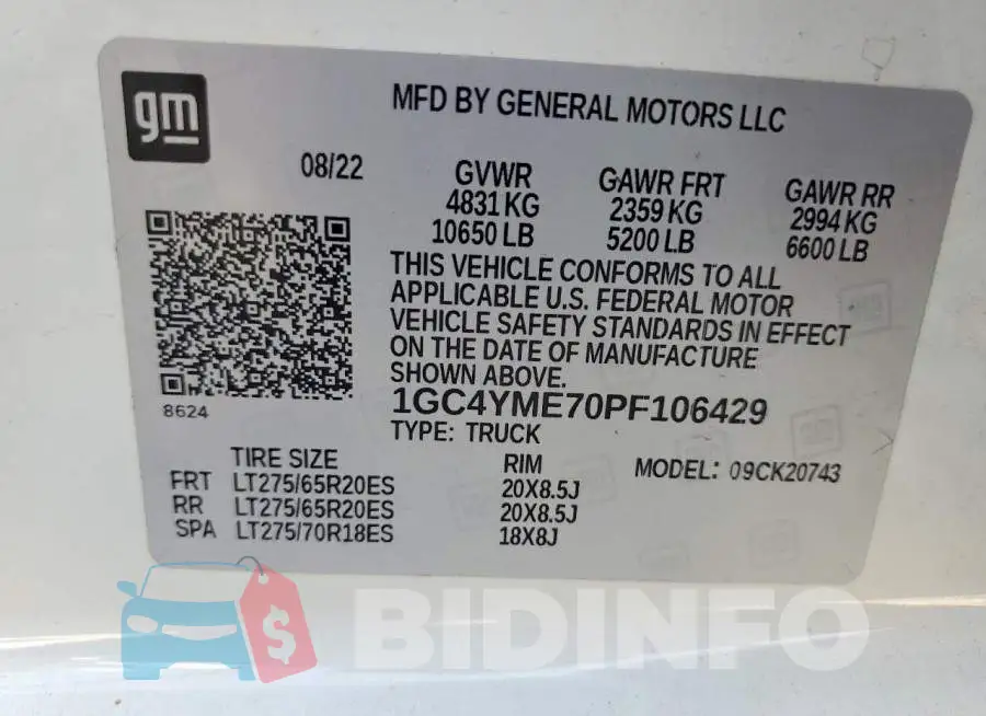 1GC4YME70PF106429 Photo# 13