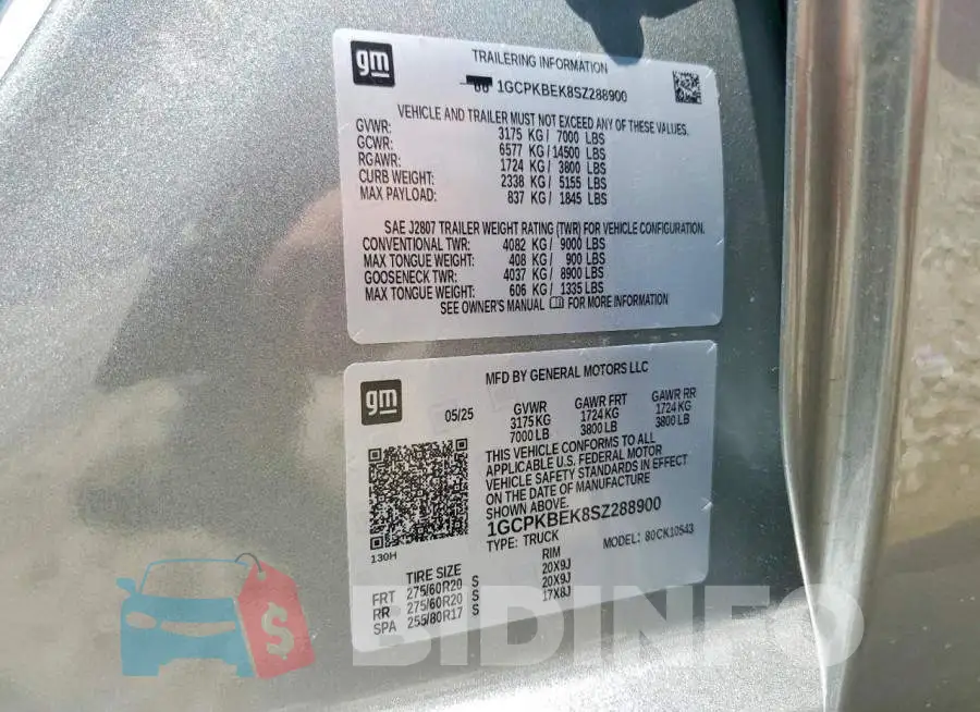 1GCPKBEK8SZ288900 Photo# 12