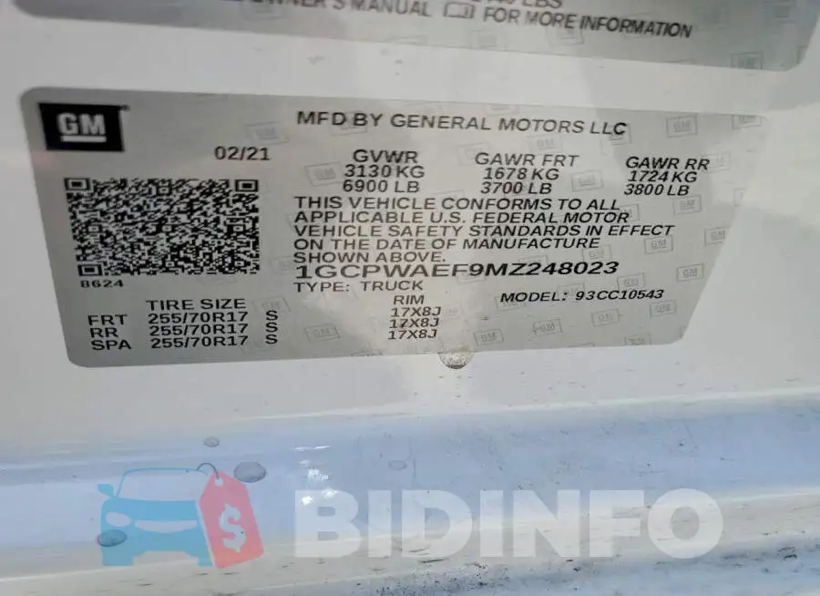 1GCPWAEF9MZ248023 Photo# 12