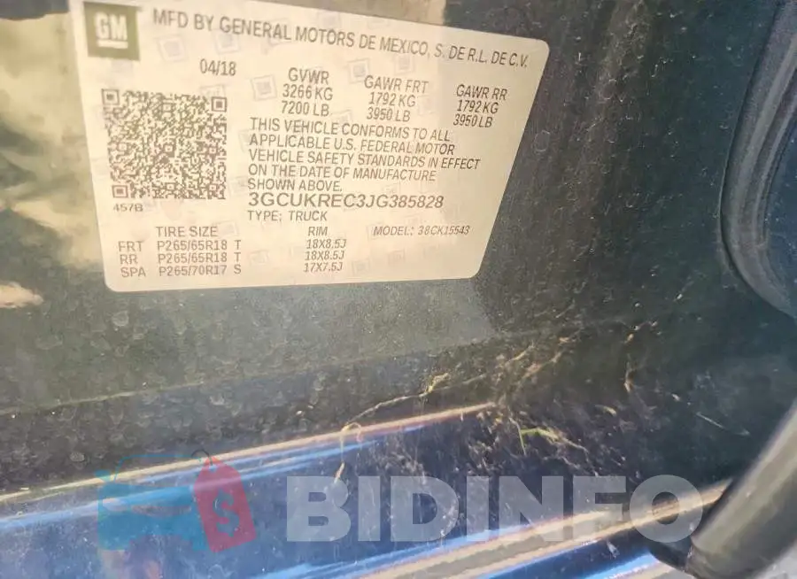 3GCUKREC3JG385828 Photo# 12