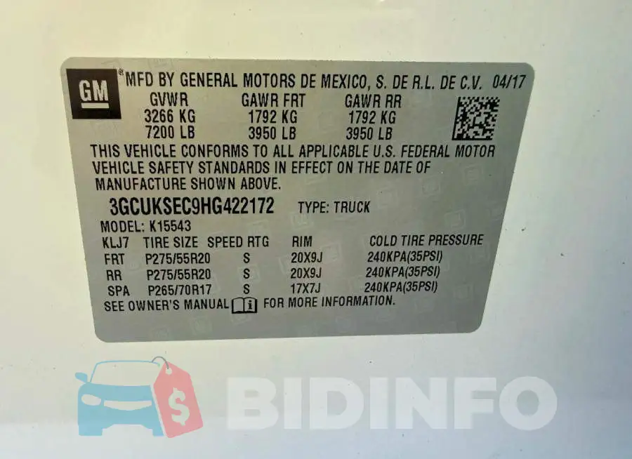 3GCUKSEC9HG422172 Photo# 10