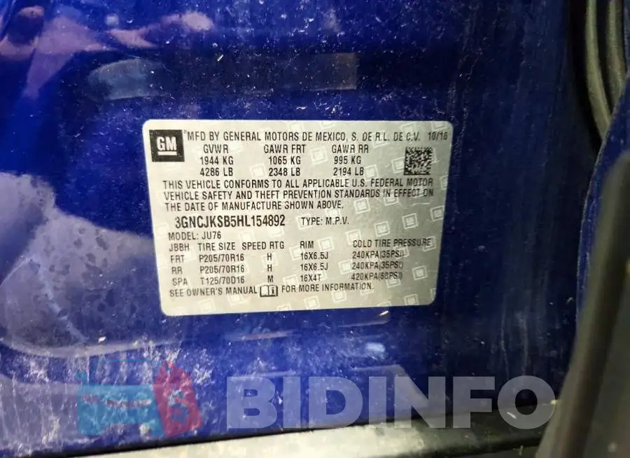 3GNCJKSB5HL154892 Photo# 12