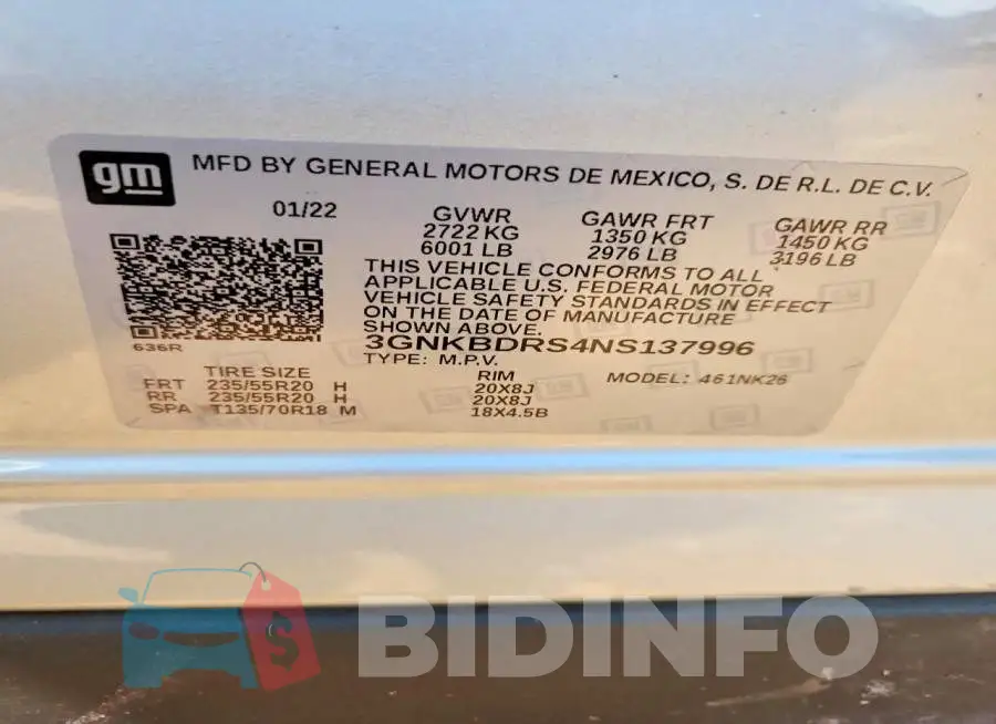 3GNKBDRS4NS137996 Photo# 12