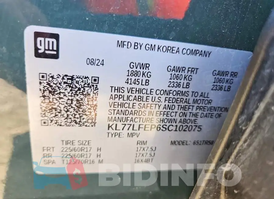 KL77LFEP6SC102075 Photo# 14