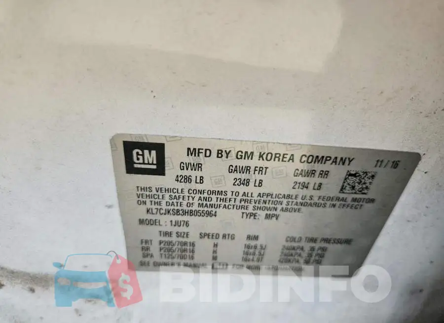 KL7CJKSB3HB055964 Photo# 13