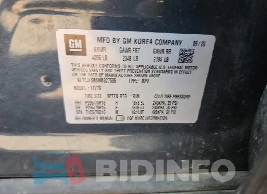 KL7CJLSB6MB327505 Photo# 13